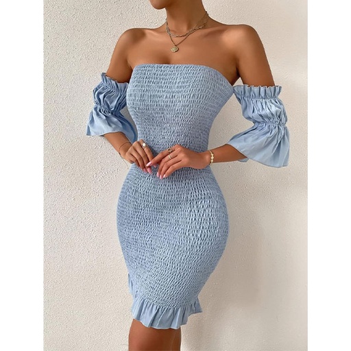 [5734] Vestido Shein Azul Claro- L