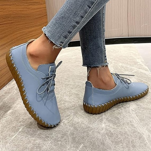 [5725] Zapatos Casuales Azul Claro y Marron- 43