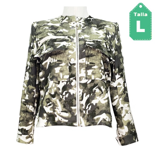 [5842] Chaqueta Café Camuflaje- L