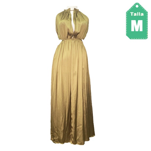 [5855] Vestido Zara Verde Oliva- M