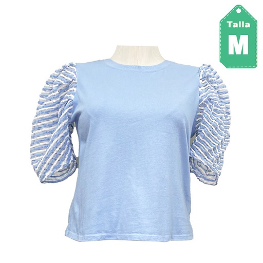 [5878] Blusa Zara Azul CLaro- M