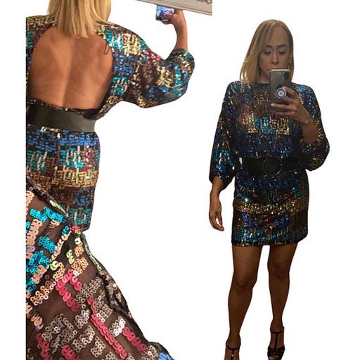 [5899] Vestido Zara Lentejuelas- M
