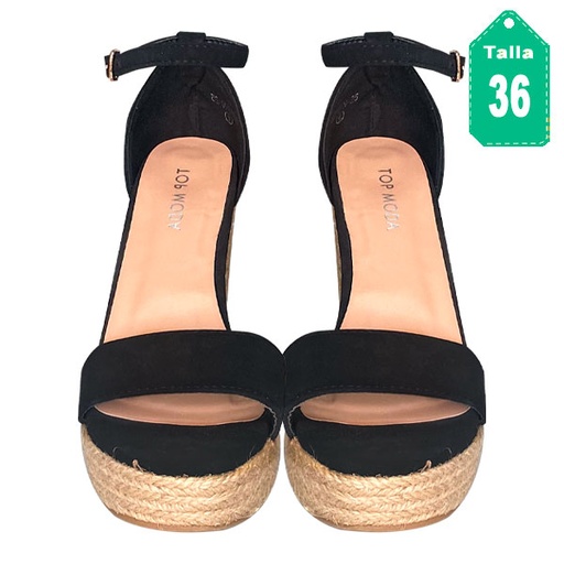 [5981] Sandalias de Tacon Top Moda Negro- 36