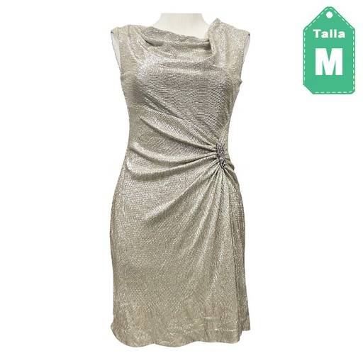 [6030] Vestido Ralph Lauren Dorado- M