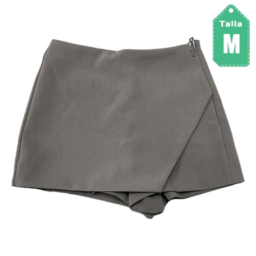 [6077] Falda Short Zara Gris- M