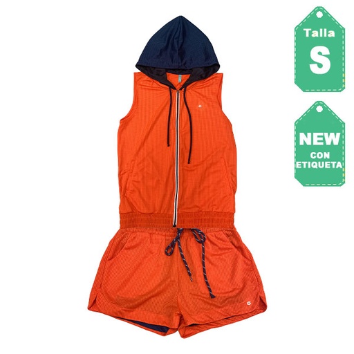 [6089] Conjunto Liquido Naranja y Azul Oscuro- S