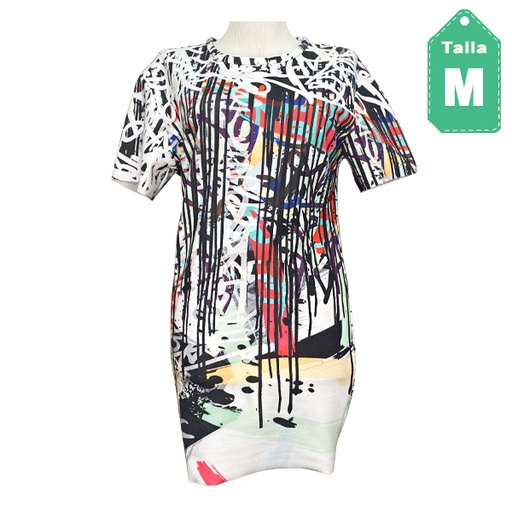 [6126] Vestido Zara Estampado- M