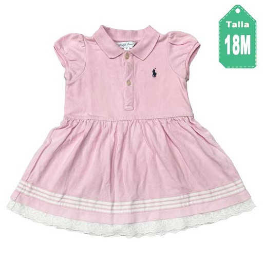 [6164] Vestido Ralph Lauren Rosa- 18M