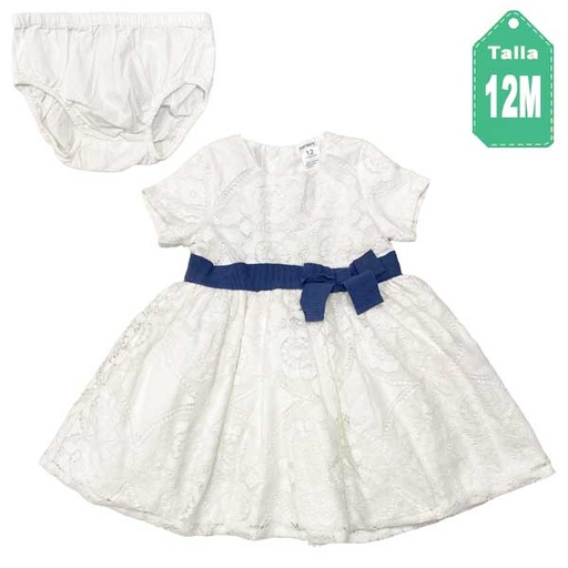 [6172] Vestido Carter´s Blanco- 12M