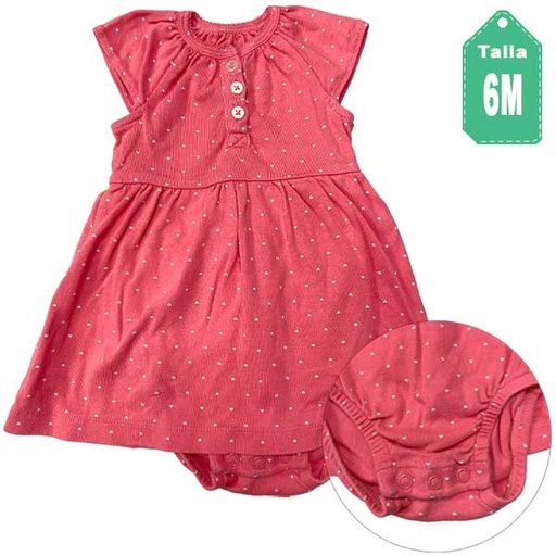 [6178] Vestido Carter´s Rosa Coral- 6M
