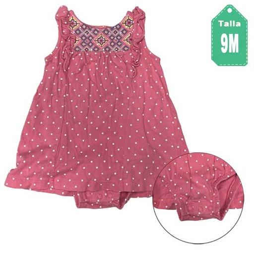 [6208] Vestido Carter´s Rosa y Blanco- 9M