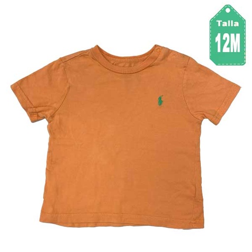 [6219] Franela Polo Naranja- 12M
