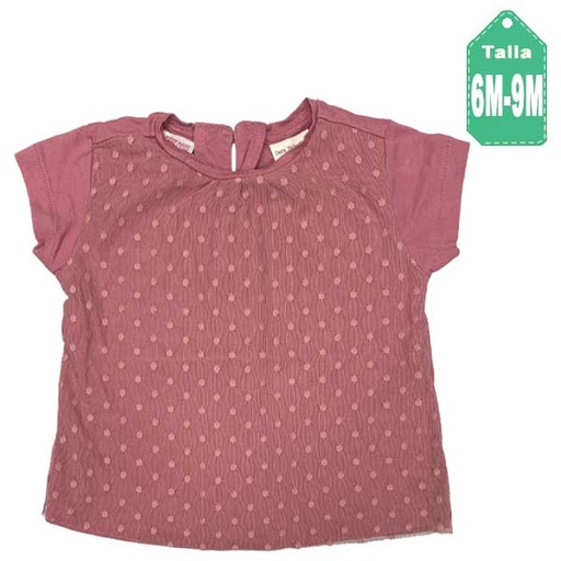 [6220] Blusa Zara Baby Girls Palo Rosa- 6/9M