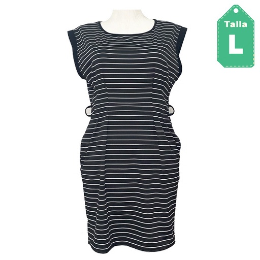 [6272] Vestido Da Moda Rayas- L