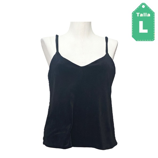 [6338] Blusa Terciopelo Negro- L