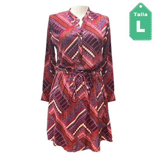 [6348] Vestido Multicolor- L