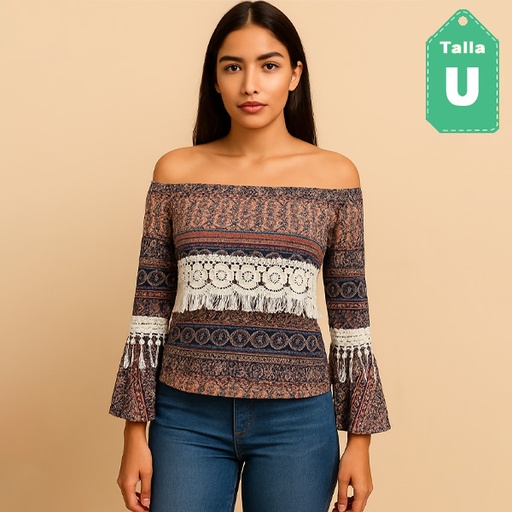 [6392] Blusa Floral- Unica