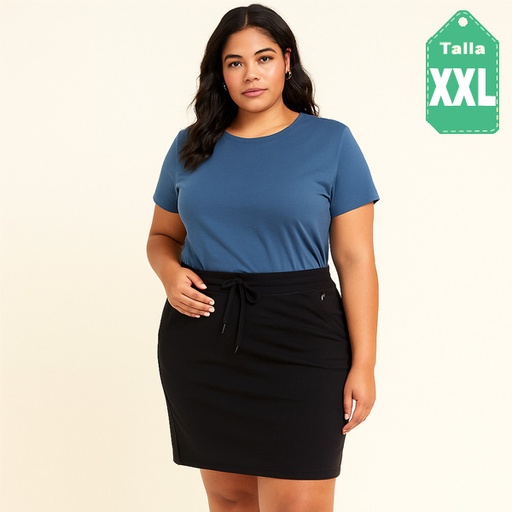 [6401] Falda ZYIA Negro- XXL