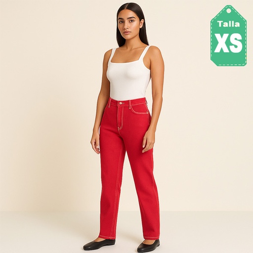 [6409] Jeans Mango Rojo- XS