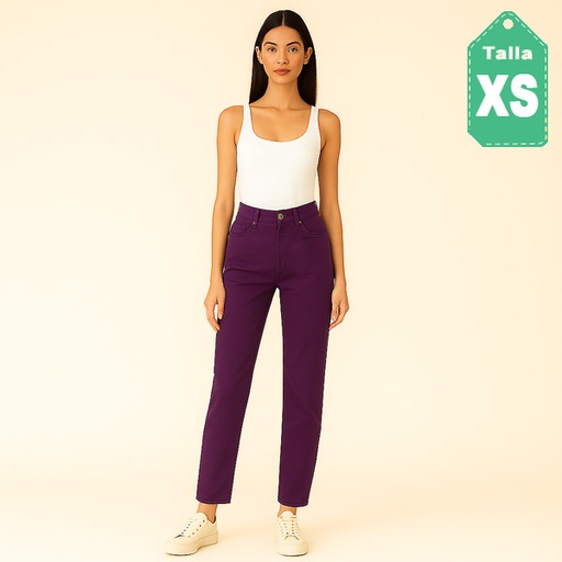 [6413] Mom Jeans Pull&Bear Morado- XS