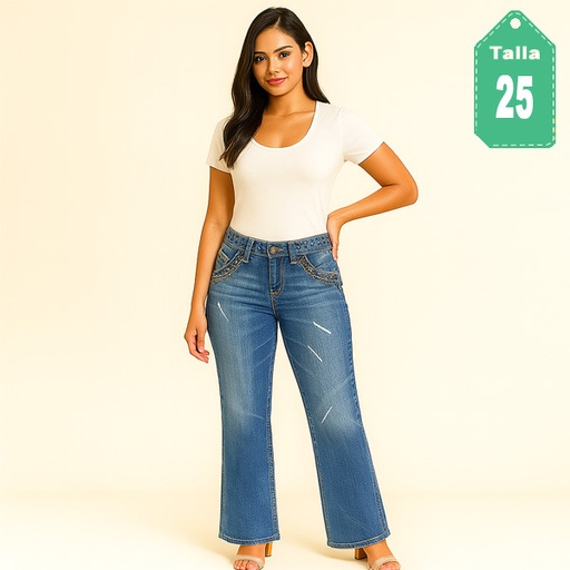 [6430] Jeans Vigoss Prelavado y Broches- 25
