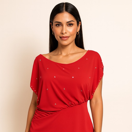 [6499] Blusa Marineblu Rojo