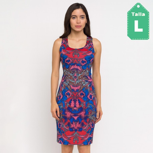 [6523] Vestido Sangria Multicolor- L