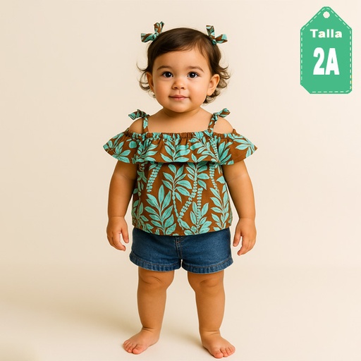 [6616] Blusa Janie&Jack Azul y Marron- 2