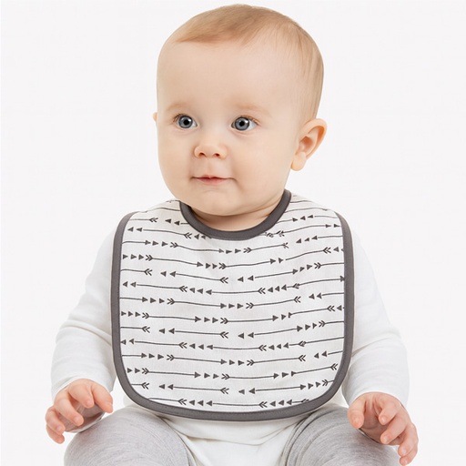 [6631] Babero Chick Pea Gris Claro y Gris Oscuro