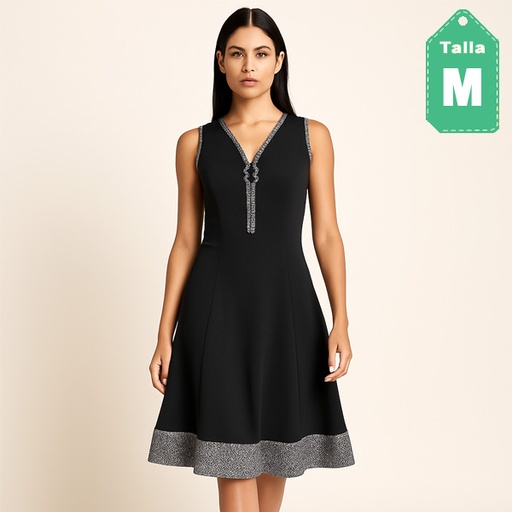 [6637] Vestido DKNY Negro- M