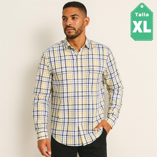 [6640] Camisa Lacoste Cuadros- XL