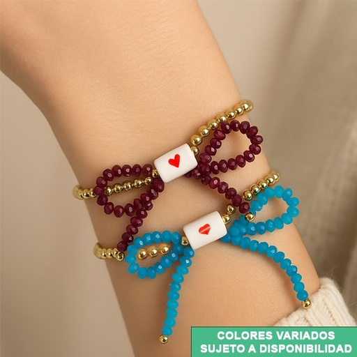 [6668] Pulcera de Lazo en Relieve Colores Variados