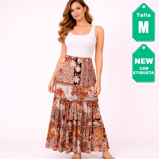 [6761] Falda Studio F Floral- M