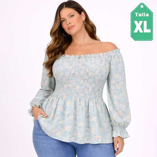 [6822] Blusa Top Model Floral- XL