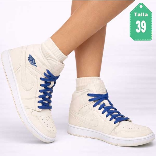 [6871] Botines Nike Jordan Beige y Azul- 39