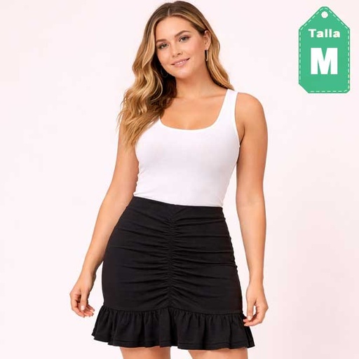 [6874] Falda TopShop Negro- M