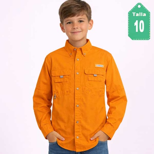 [6879] Camisa Columbia Naranja- XS