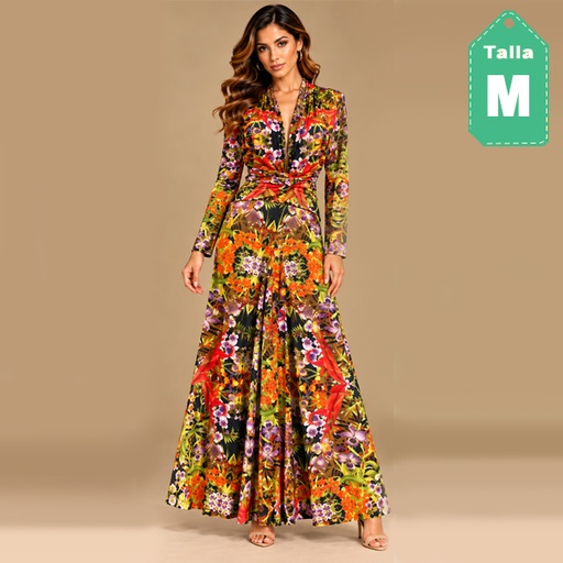 [6986] Vestido Floral- M